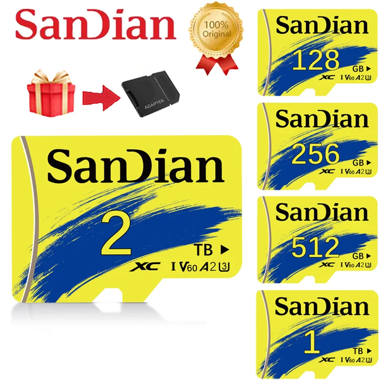 การ์ด SD ไมโคร TF ขนาดเล็ก1TB การ์ดความจำ Class10 128GB ความเร็วสูง cartao de memoria Flash memoria C10 TF SD Card สำหรับโทรศัพท์