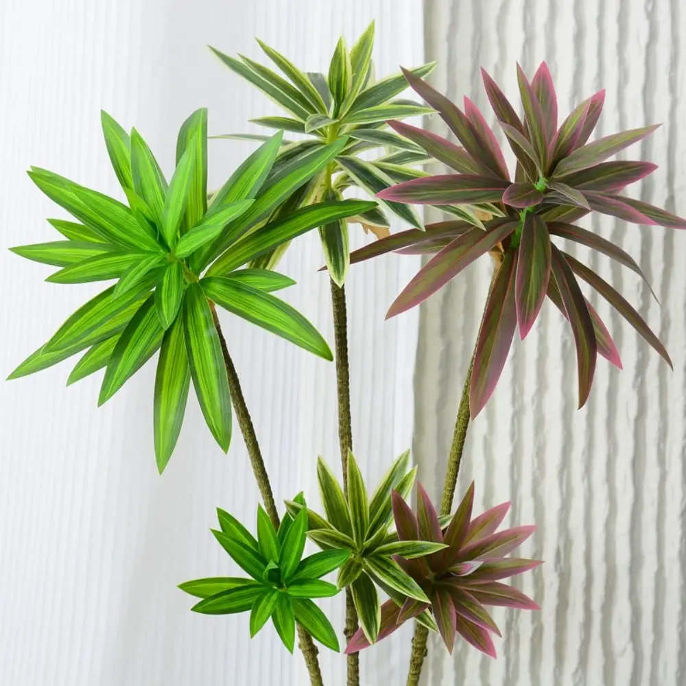 Grande ramo de plantas artificiais toque real elegante folhas de bambu falsas realista plantas verdes decoração da sala de estar