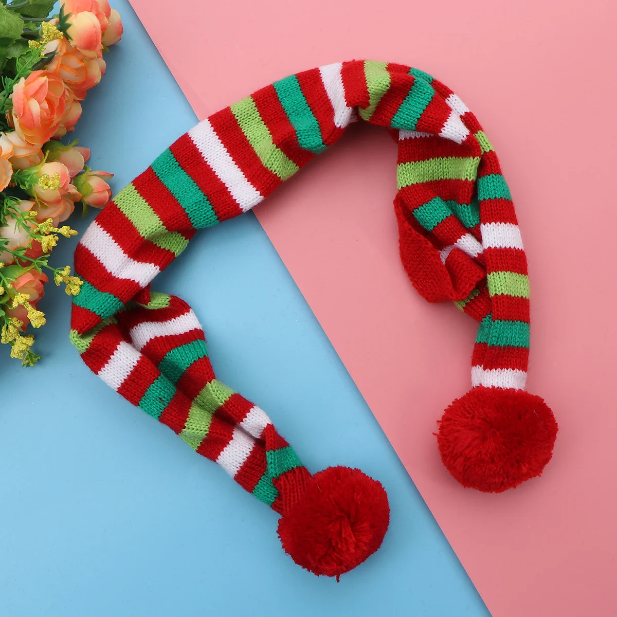 

Pet Christmas Scarf Puppy Cat Stripe Pattern Xs Size Soft Comfortable Holiday Family Party Photo Neckwear Christmas Pet Scarf