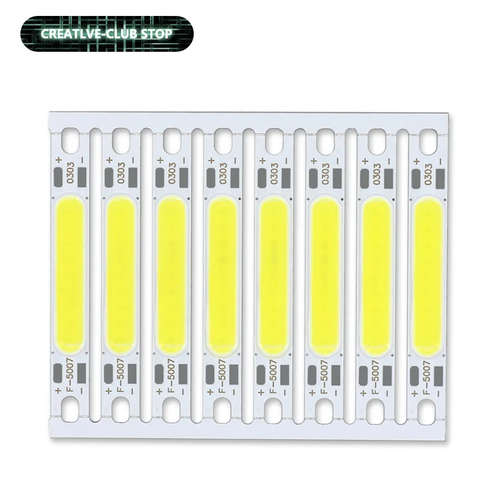 

8pcs 3W 5W COB LED Light Chip white Warm Red Green Blue Yellow LED COB Bar For FlashLight Wall Lamps lights Tube DIY