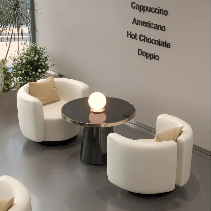 Italian office meeting guests negotiation single chair sofa chair simple hall store business rest area reception sofa
