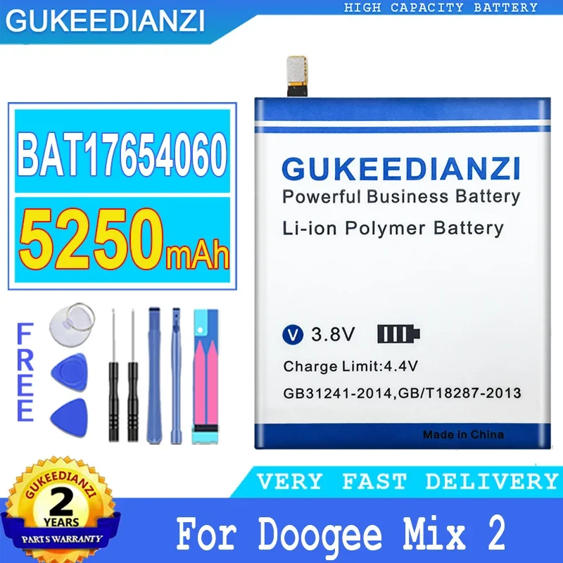 

Аккумулятор BAT17654060, 5250 мАч, аккумуляторные батареи для телефона Doogee Mix 2 Mix2, портативная батарея