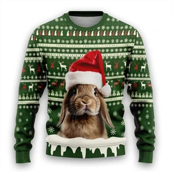 Hilarious Donkey Duck Graphic Sweatshirts Harajuku Fashion Women Ugly Christmas Sweater Cute Rabbit Goat Pullovers Kid Tracksuit