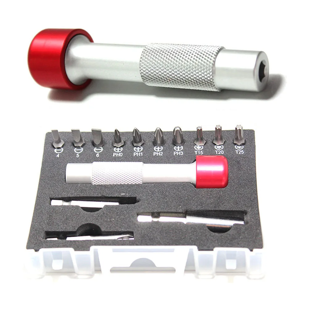 

Aluminum Handle Screwdriver Tool Slotted Cross Torx Bit PH2 T15 T20 T25 Repairs SL4 SL5 SL6 PH0 PH1 PH2 T15 T20 T25