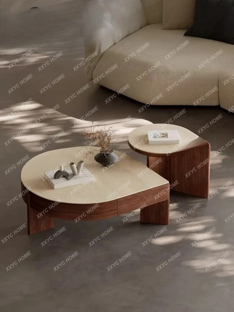 

LMedium-sized special-shaped slate coffee table minimalist small apartment living room coffee table combination