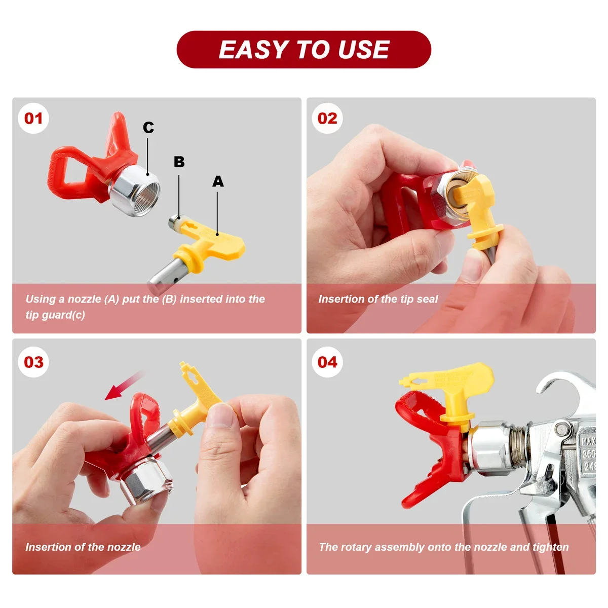 Tpaitls-Airless pistola com bico de selo vermelho, ferramentas de pulverizador, ferramentas elétricas jardim