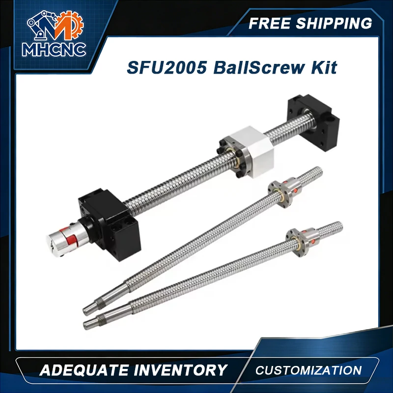 MHCNC SFU2005 Ball Screw Kit 1000-2000mm With BKBF15 Support DSG20H Nut Housing Coupler CNC Engraver Router Parts