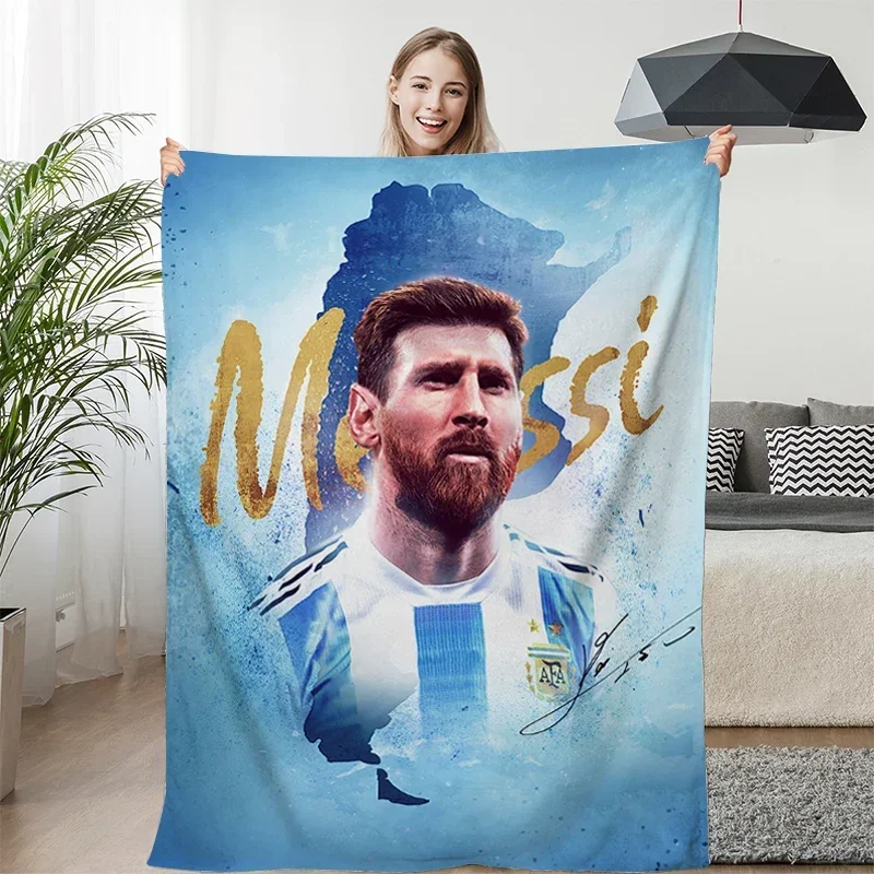 Flannel Fluffy Soft Blanket for Winter Messi Warm Bed Fleece Camping Custom Nap Blanket Sofa Winter King Size Microfiber Bedding