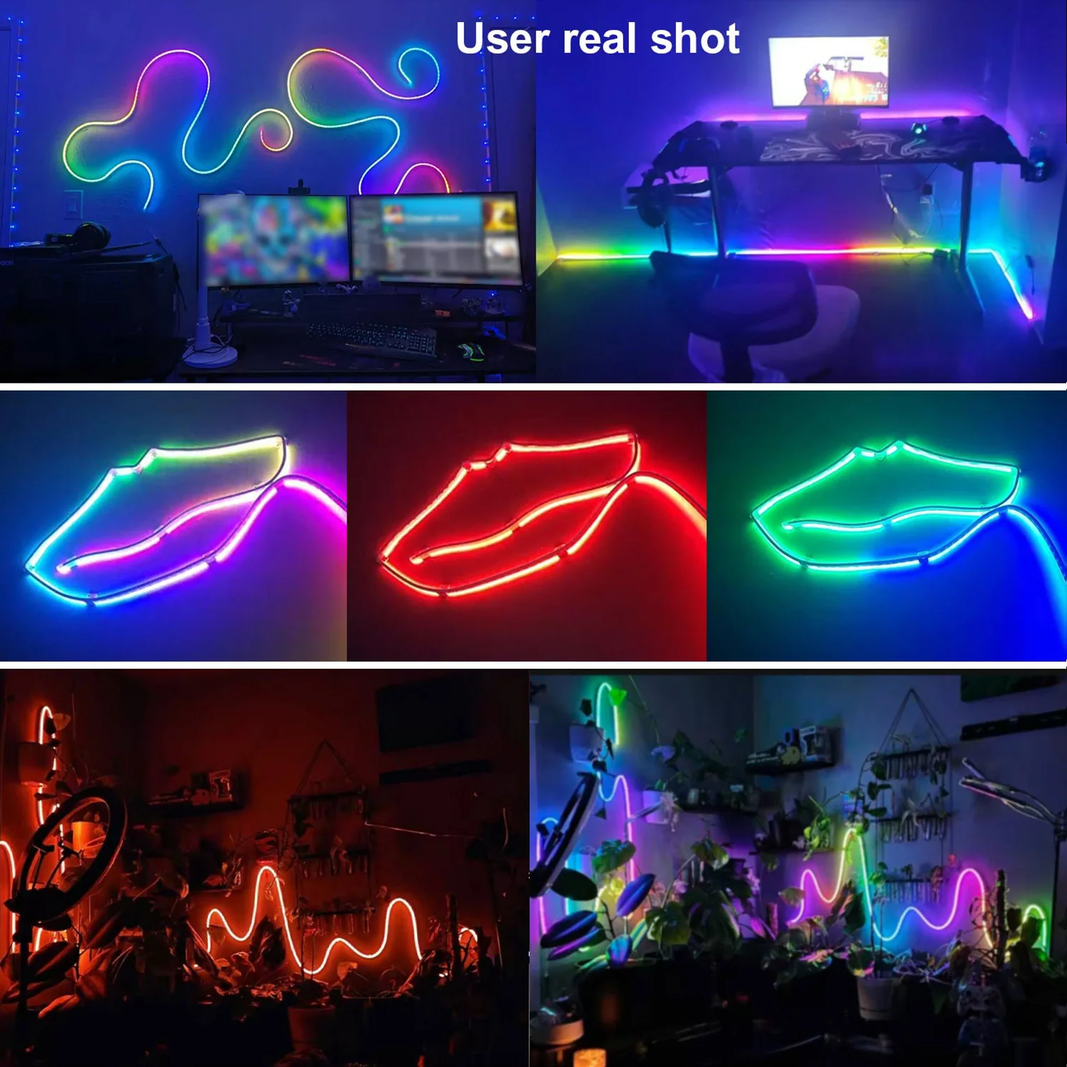 MeRGBW Neon LED Strip Lights 5V 1/2/3m Silicone Neon Rope Light with Music Sync DIY Dreamcolor Chasing Strip Tape for Game Room