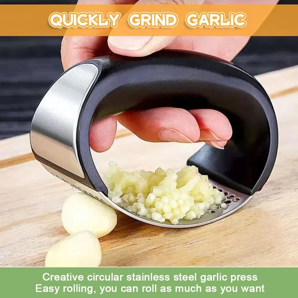 

Stainless Steel Garlic Press Crusher Manual Garlic Chopper Garlic Chopping Tools Fruits and Vegetables Kitchen Gadget