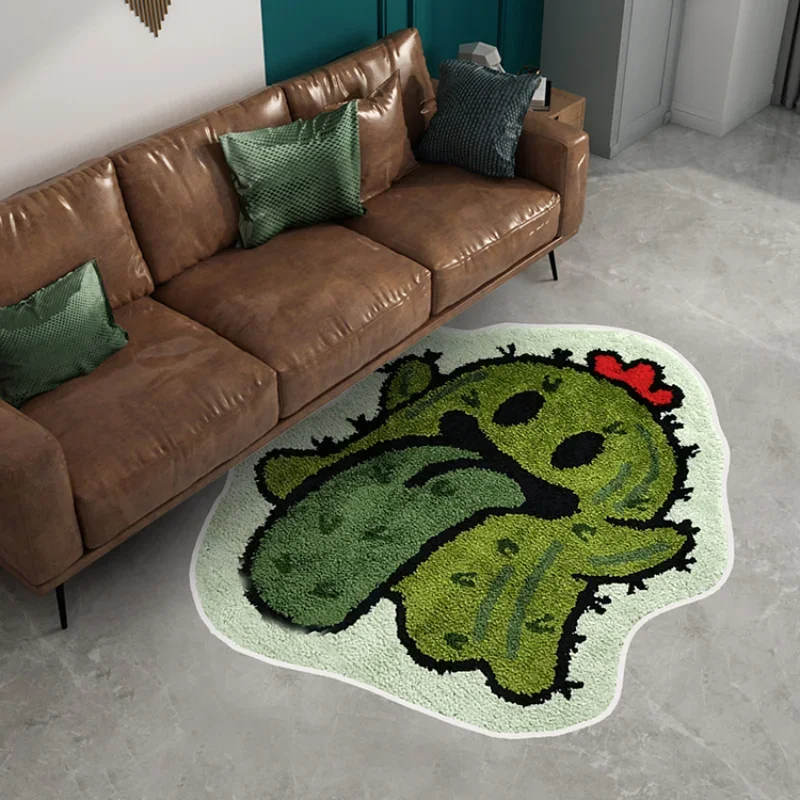 Creative Halloween Living Room Carpet Cute Angel Earth Cactus Money Bag Pattern Plush Rug Bathroom Non-slip Rugs Entrance Mat