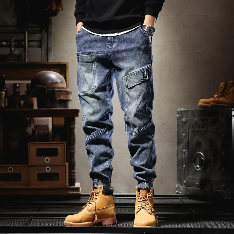 

Jeans Men Straight-leg Pants Trendy Brand Loose Overalls American Men Casual Long Pants