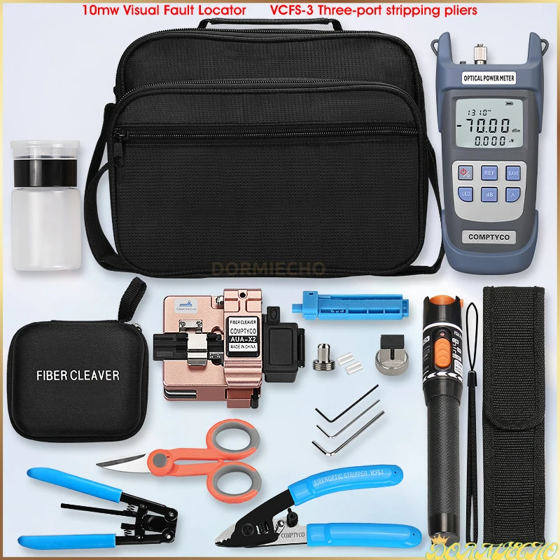 

FTTH Fiber Optic Tool Kit With Fiber Fibra Optica Power Meter And 10mW Visual Fault Locator AUA-X2 Rose Gold FTTH Tool