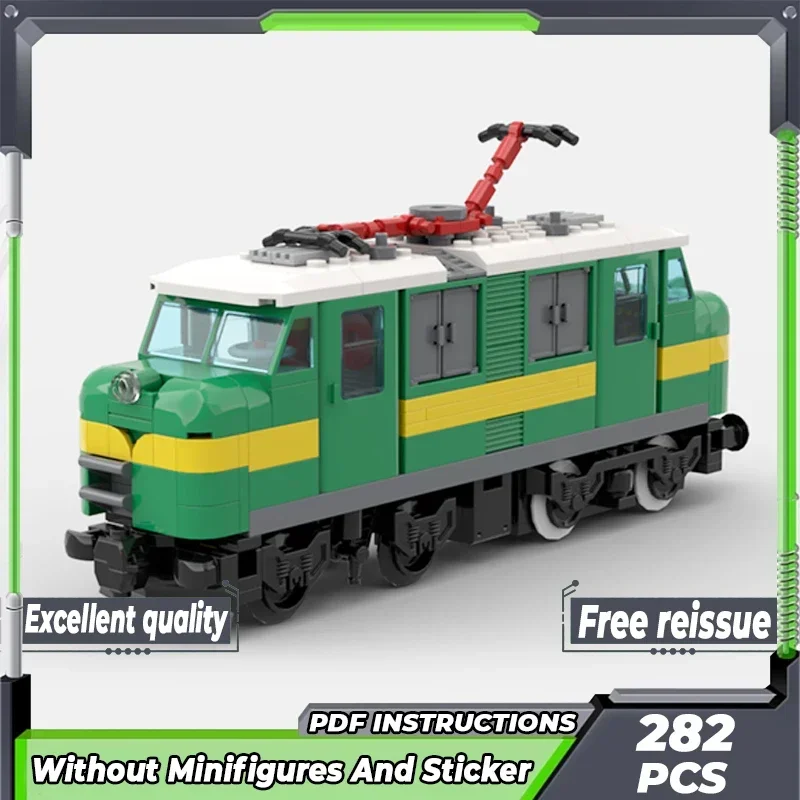 City Train Model Moc Building Bricks Vintage Spanish Locomotive Technology Modular Blocks Gifts Christmas Toys DIY Sets Assembly