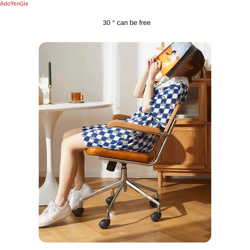 Log Ancient Rattan Woven Computer Sessel Home Office Nordic Retro Lifting Rotating Universal Wheel Room Casual Game Chair