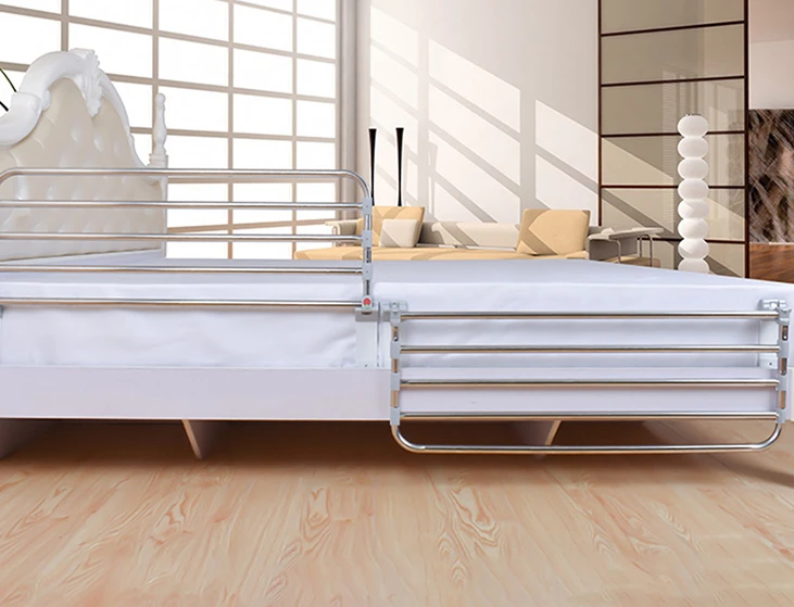 Bed rail foldable power-assisted wake-up aid for the elderly, anti-fall device for the disabled.