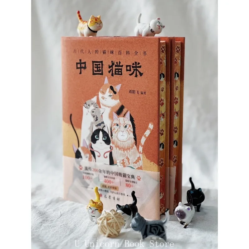 384p Chinese Cats Illustrated Encyclopedia Art Book Ancient Feline Culture House Cat Contract Shaped Bookmarks