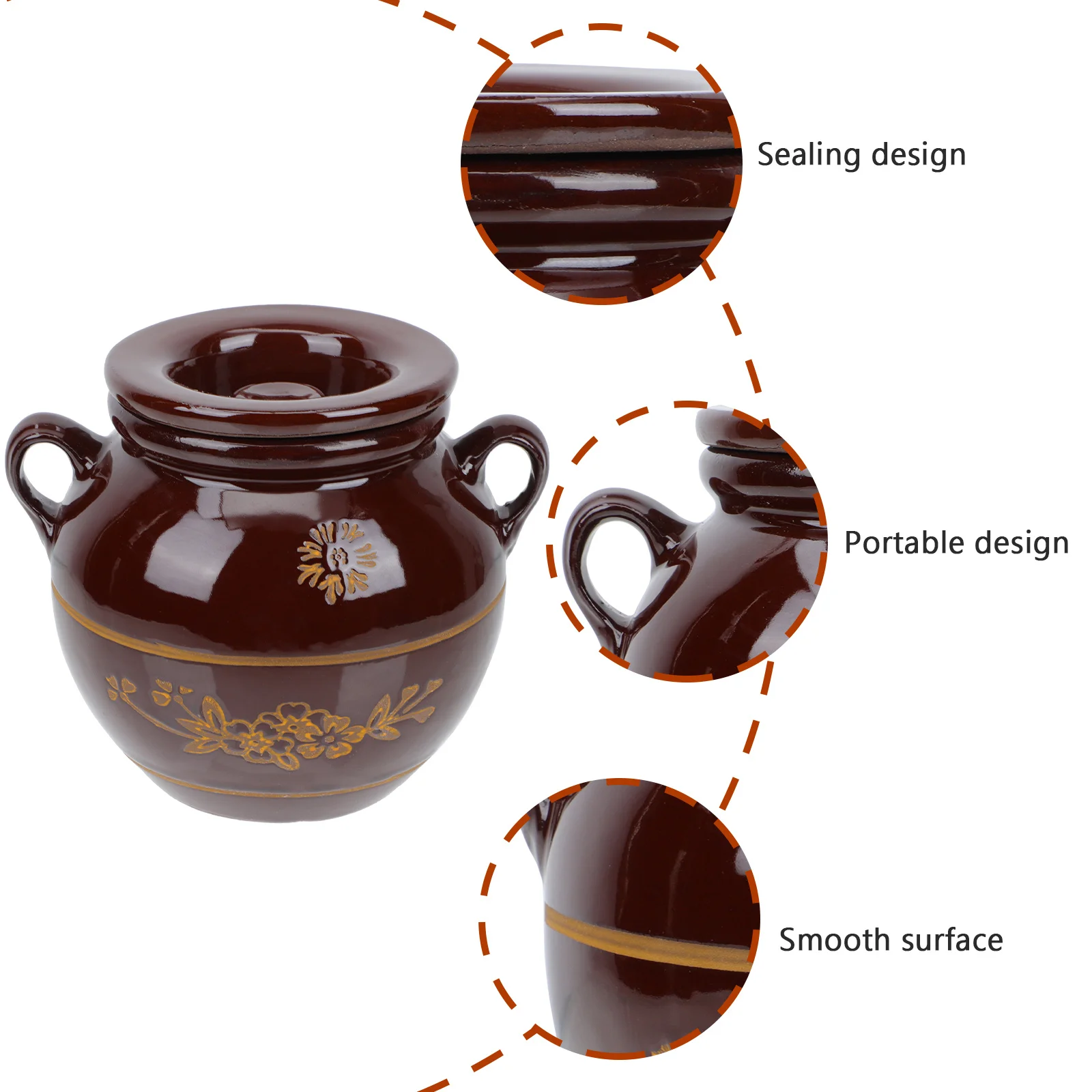

Ceramic Lard Oil Jar High-Temperature Resistance Sealed Food Storage Container Kitchen Home Use Home Storage Pot
