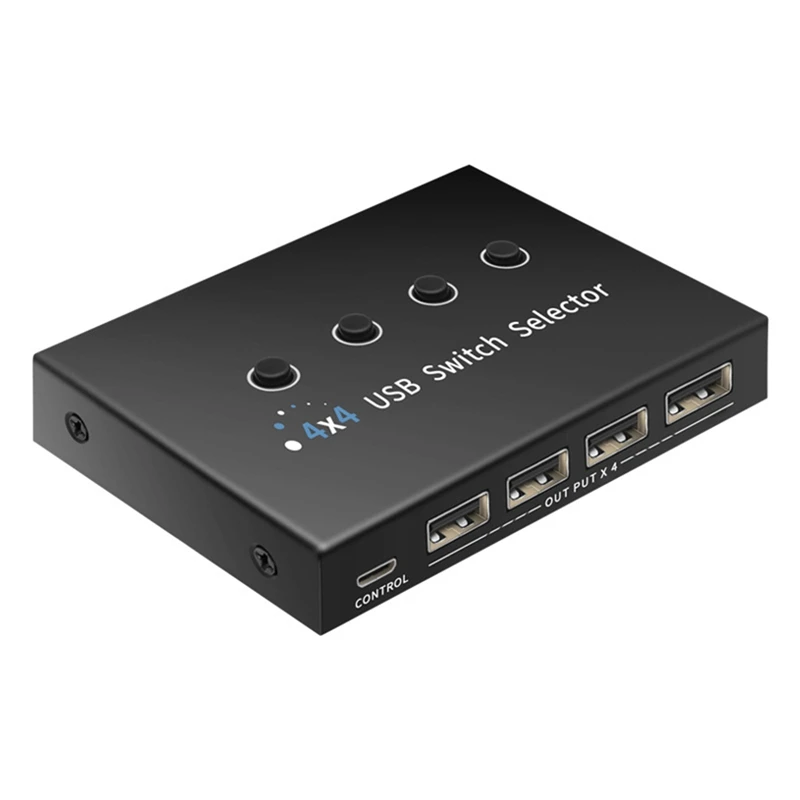 

4 In 4 Out KVM USB2.0 Switch Hub Adapter USB2.0 Printer Splitter Switcher For PC Laptop Keyboard Mouse Monitor