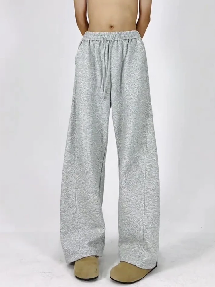 

Grey American Sporty Casual Sweatpants Men's Heavy-Duty Drapey Loose-Fit Straight Leg Pants Autumn Fashion Slimming Effect