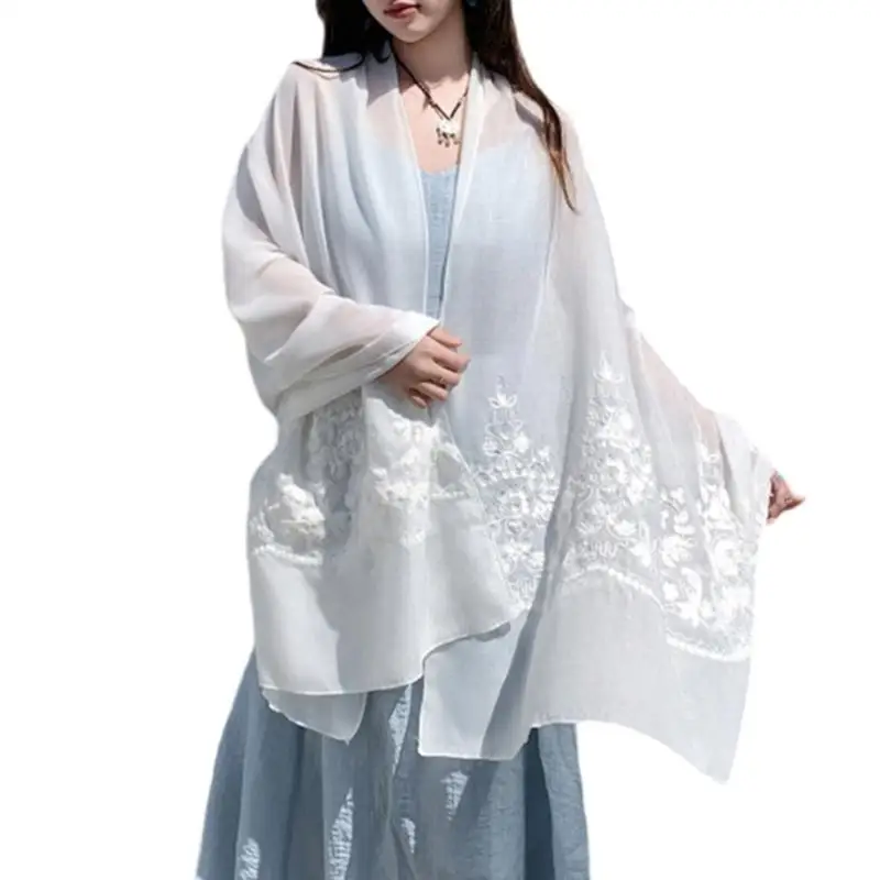 

39BD Handmade Embroidered Ethnic Shawl Soft Comfortable Shoulder Wrap For Women Wear