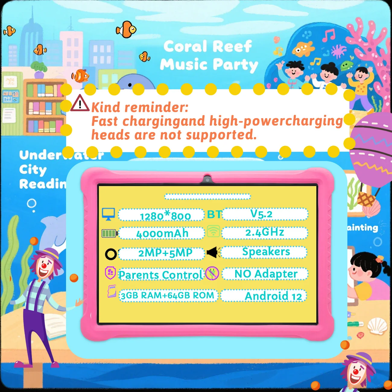 Tableta para niños, tabletas de juegos educativos de aprendizaje Android de 10,1 pulgadas, con Control de padres, ampliable, regalos para niños