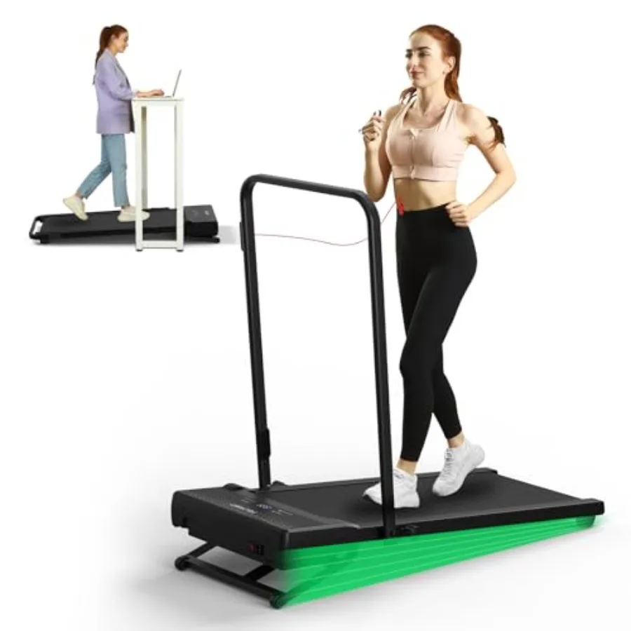 

Portable Under Desk Treadmill for Office Home with 12 5-Level Auto Incline 2-in-1 Foldable Design Remote Control 12 HIIT Modes