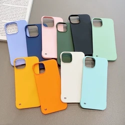 Ultra thin Frameless Candy Color Phone Case For iPhone 16 Pro Max 15 14 13 12 11 X XR XS 7 8 Plus SE Hard PC Shockproof Cover