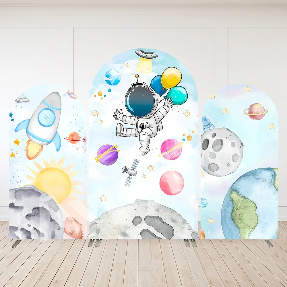 

Космическая тема, астронавт, арка на день рождения, фон для мальчика, галактика, ракета, воздушные шары, детский душ, арочные настенные панели, вечерние баннер