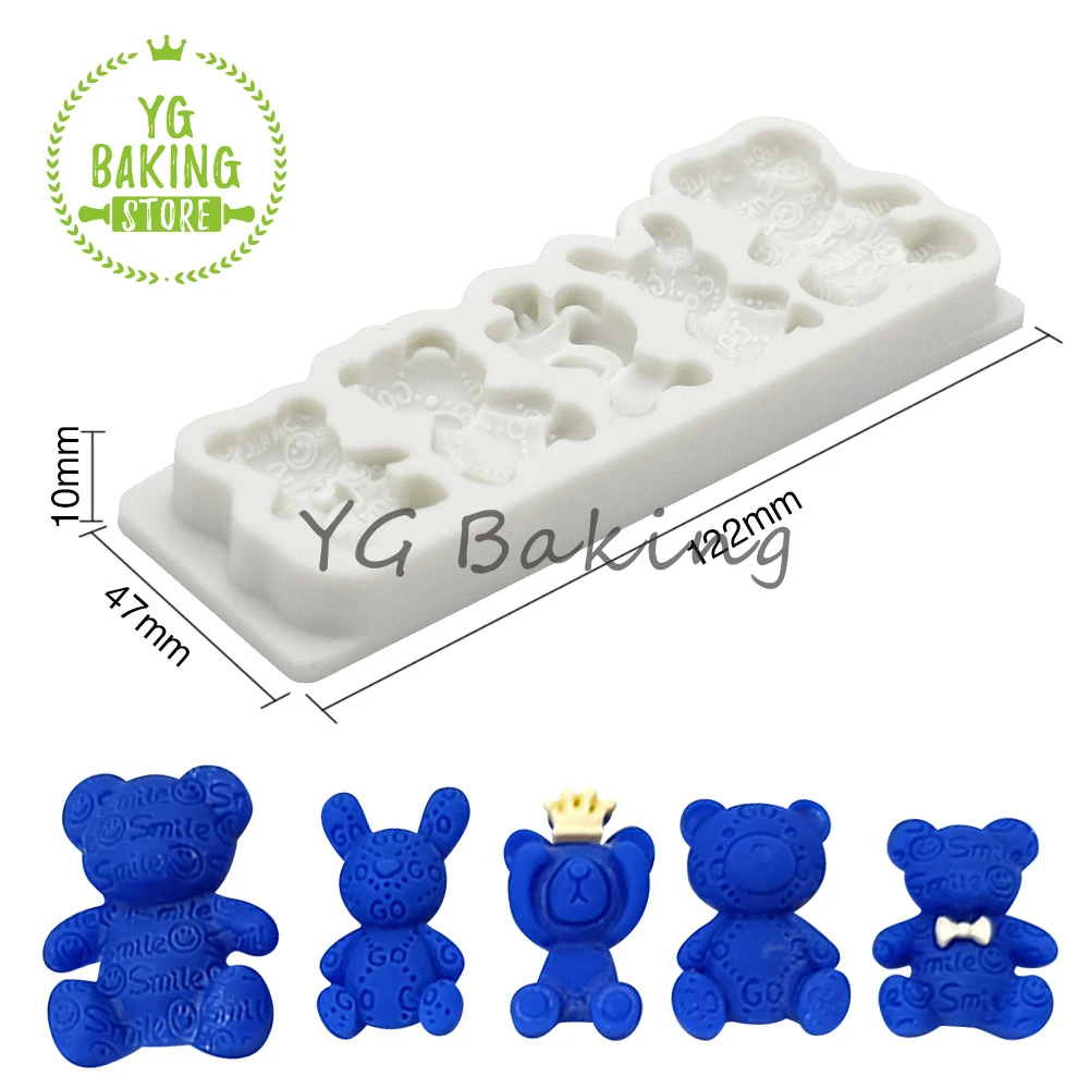 Dorica New Arrival Cute Bear Fondant Sugarcraft Cake Silicone Mold Cake Decorating Tools Kitchen Accessories Baking Mould