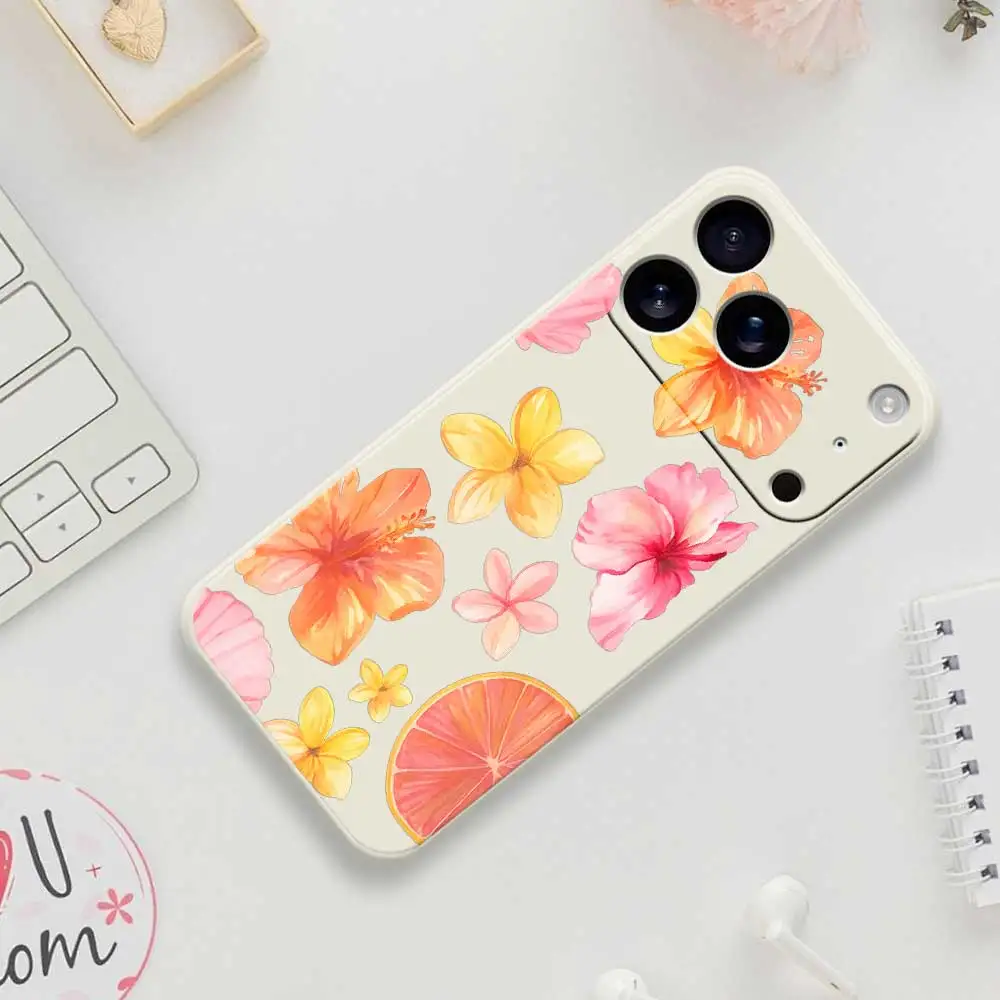 حافظة حماية للهاتف المحمول على شكل زهرة لهاتف آيفون 17 برو ماكس 17 اير 16 15 14Plus 13 12 Pro Max XS Max 16E غطاء ناعم من السيليكون