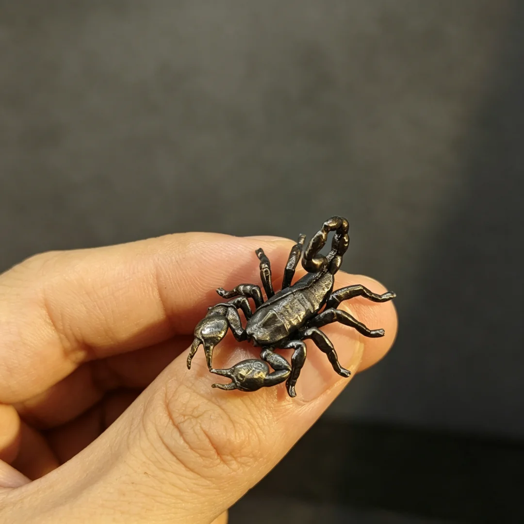 Vintage Brass Scorpion Figurine Miniature Realistic Insect Model Home Desk Ornament Unique Collectible Metal Craft