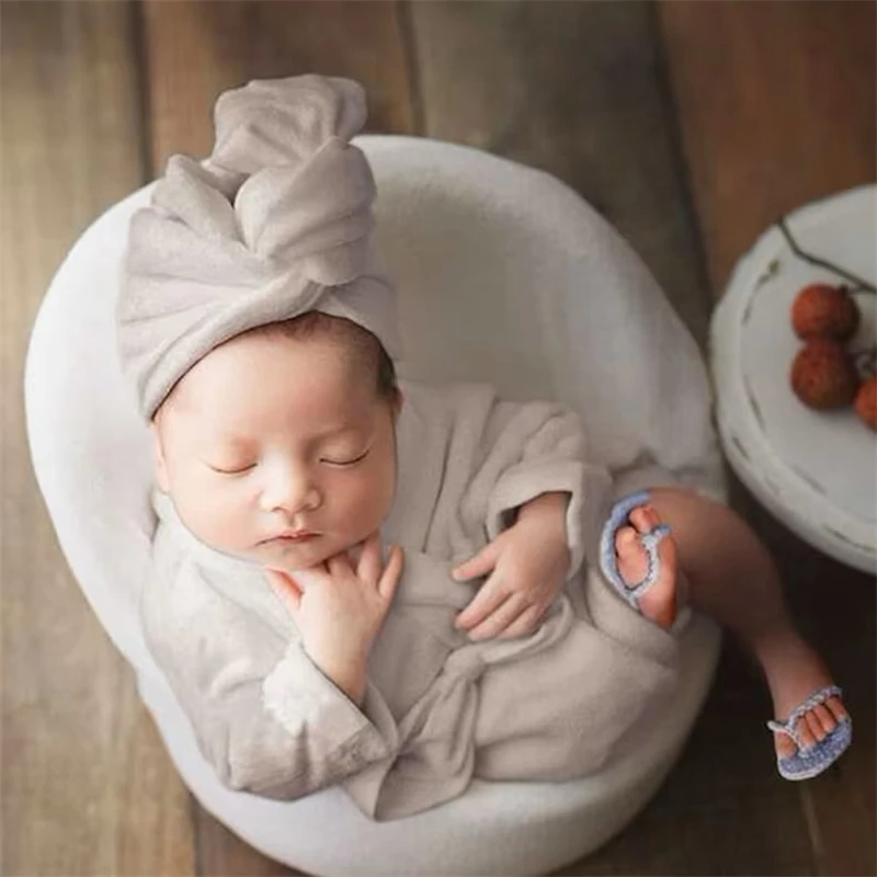 Newborn Baby Bathrobe Photo Shoot Clothing Soft Fleece Robe Headscarf Shoes Outfits Infant Boy Girl Costume Towel Sets Leopard