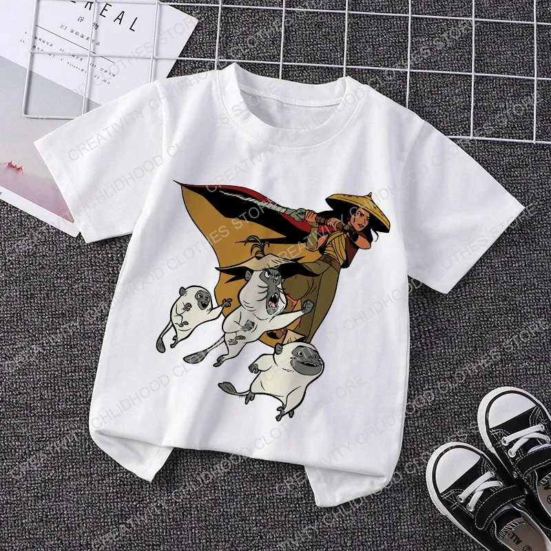 Raya and The Last Dragon Children T Shirt Disney Kawaii Anime Cartoons Kid Boy Girl T-shirt Casual Clothes Tee Tops Short Sleeve