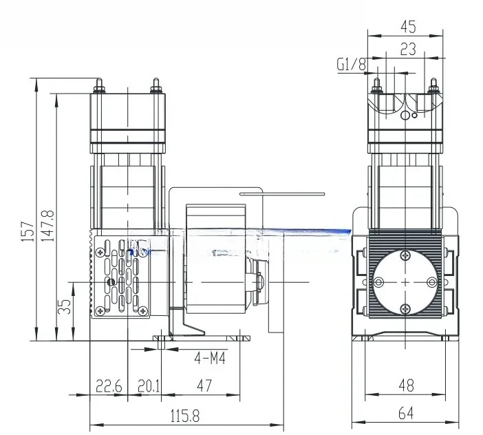 مضخة ارتفاع درجة الحرارة BXT-N86ST الفولاذ المقاوم للصدأ أخذ العينات VOC مضخة فراغ الحجاب الحاجز #5