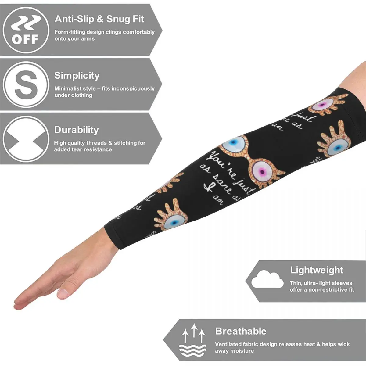 あなたは私と同じくらい正常です - ルナ・ラブグッド アウトドアアームスリーブ 日焼け止めUVカバーサマーサイクリングタトゥースリーブ