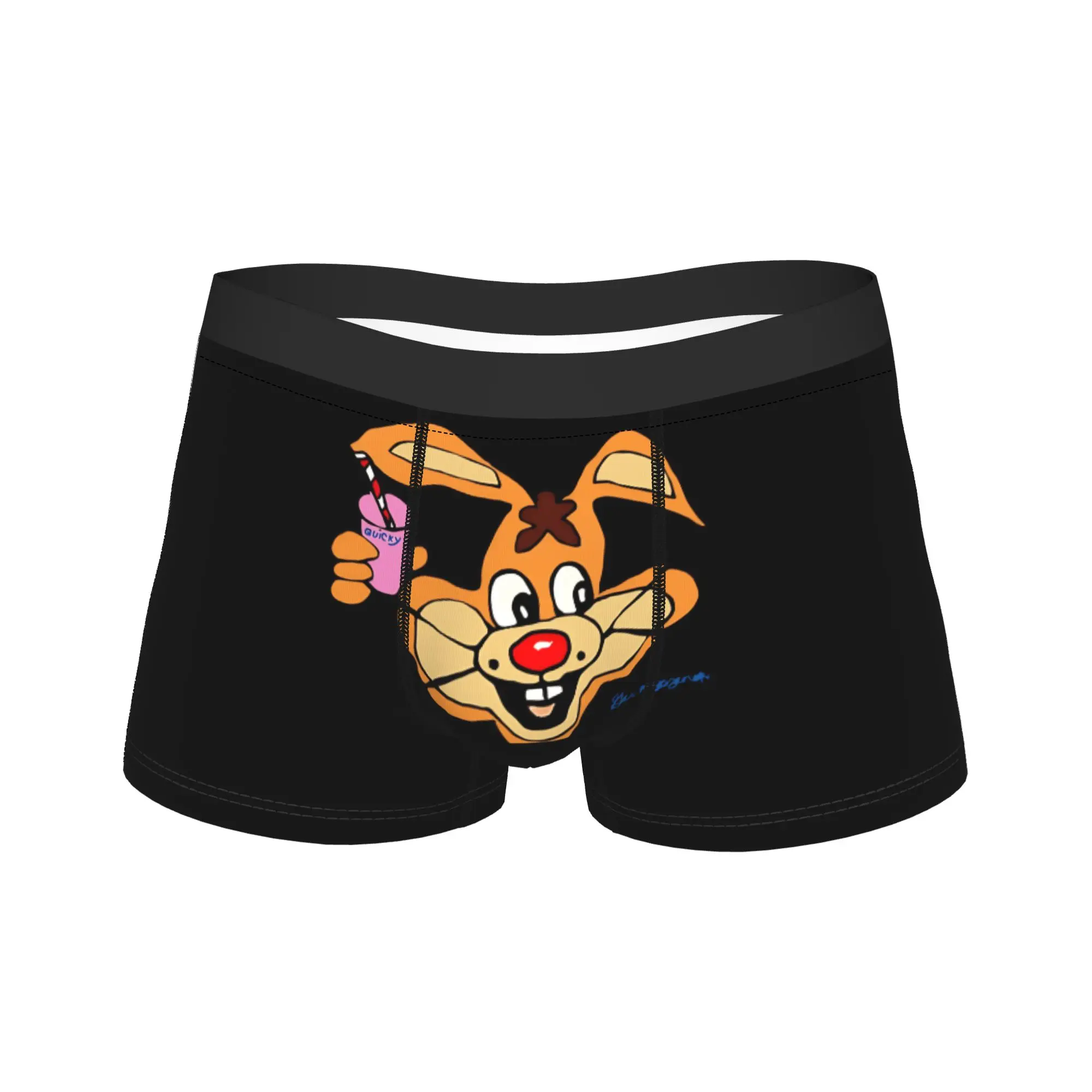 

Quicky Nesquik Strawberry Flavor Underwear Men Underpants Printing Comfortable Boxershorts Quality Boxer Brief Big Size