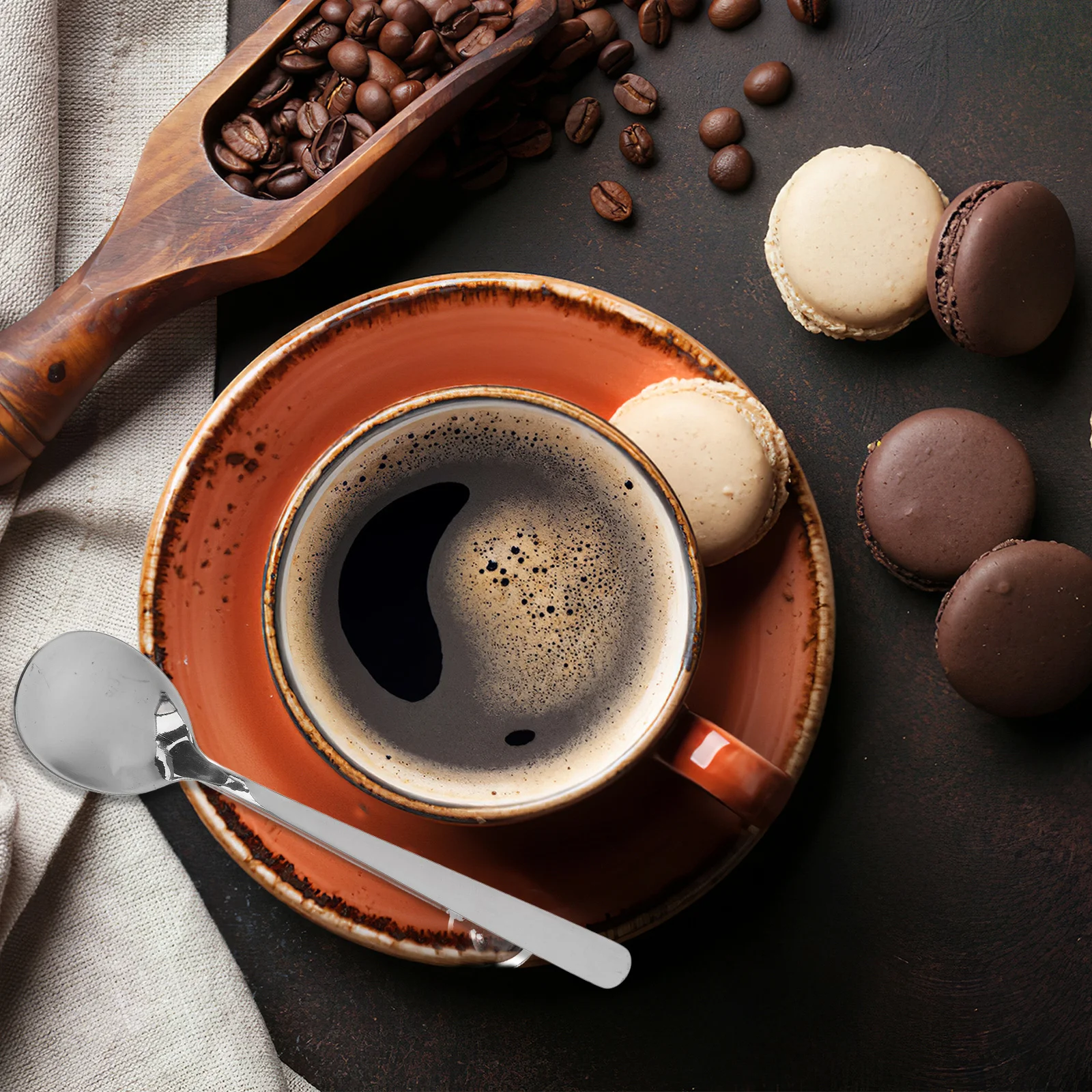 

12Pcs Stainless Steel Spoons Long Thickened Heavy Duty Durable for Coffee Stirring Soup Dining Serving Small Spoons Mini