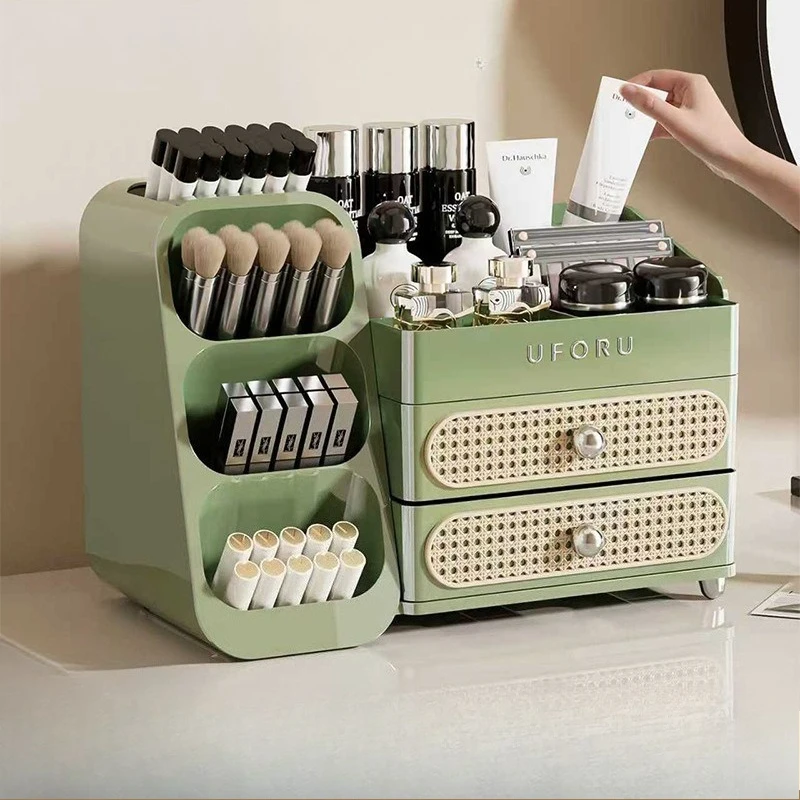 

Органайзер для макияжа, настольный органайзер, ящик для хранения косметики, комод, органайзер для ухода за кожей, перегородка большой емкости, туалетный столик