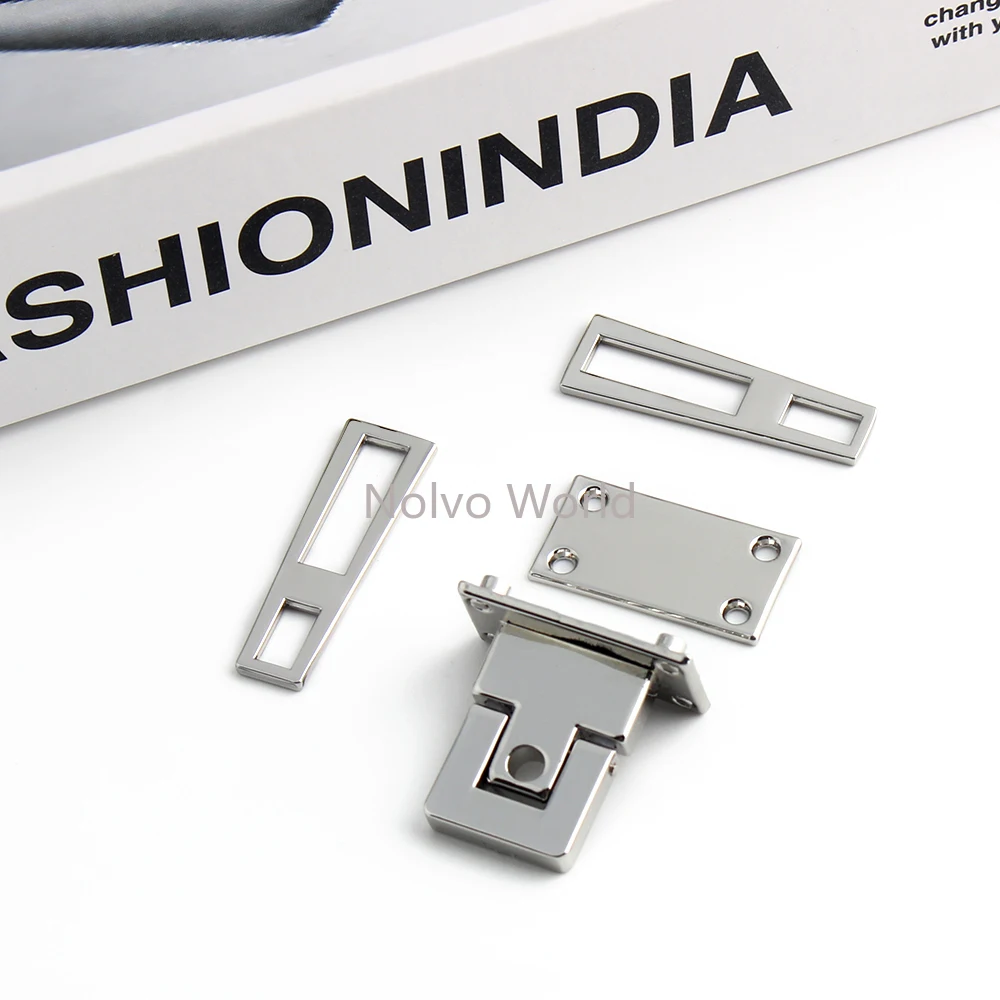 1/3/10Sets Silver Metal Bags Clasp Lock Eyelets Twist Locks For Shoulder Handbag Strap Purse Rivets Pin Buckle Ring Accessories