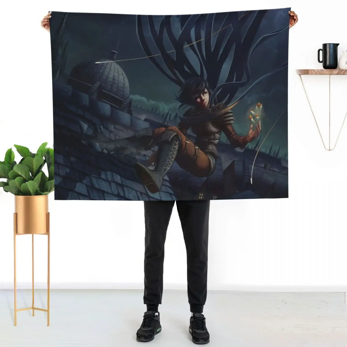 

Mistborn Novel Series by Brandon Sanderson - Graphical Character Art 5 Throw Blanket
