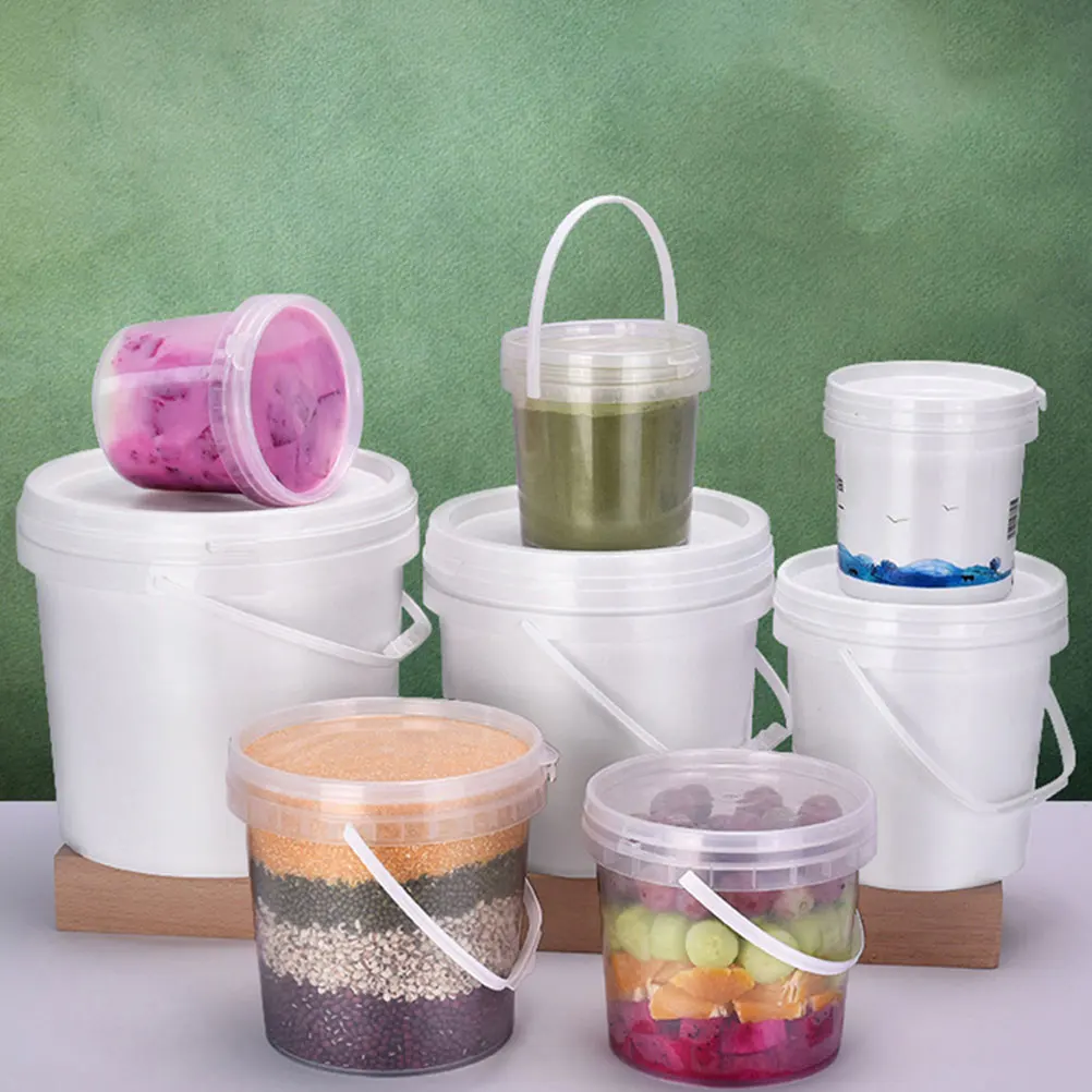 

4 Pcs Reusable Ice Cream Containers Cream Buckets Clear Containers Reusable Lids for Freezer Home Cake Shop Storage