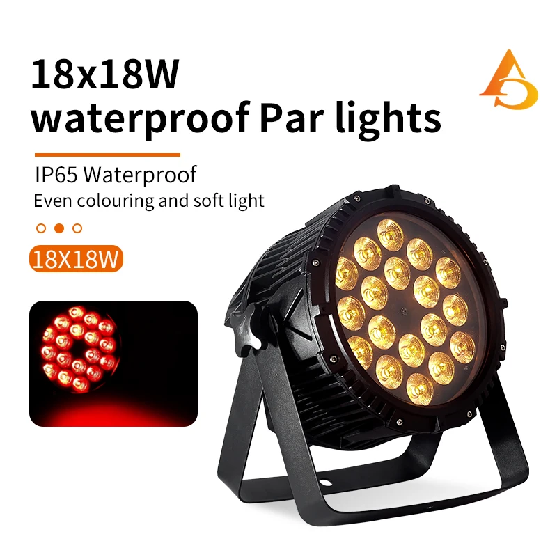 

IP65 Водонепроницаемый 18x18 Вт светодиодный светильник Par RGBWA UV 6in1 LED PAR DMX512 Управление профессиональное сценическое DJ-оборудование диско-светильники