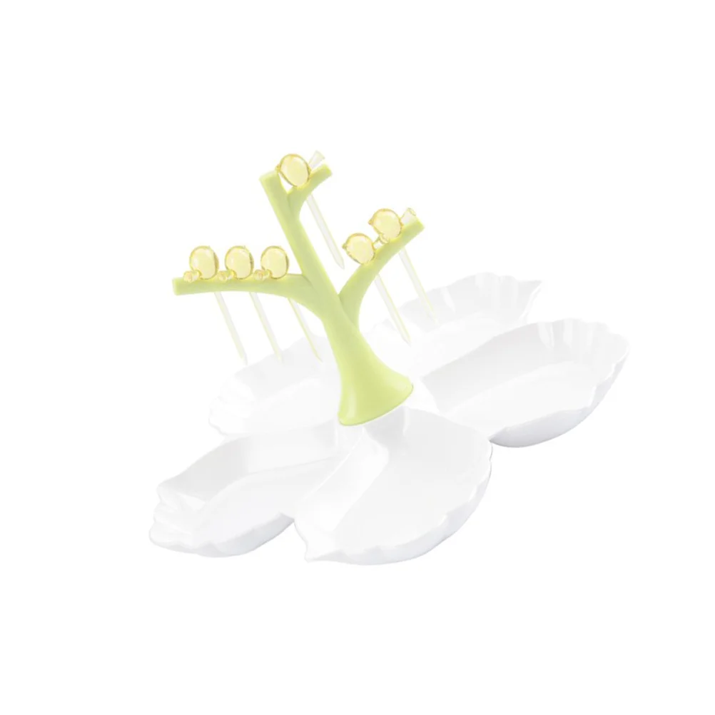 

Plastic Fruit Tray Light Green Divided Grid Snack Storage Case For Party Wedding Graduation Daily Use Sushi Salad Plate