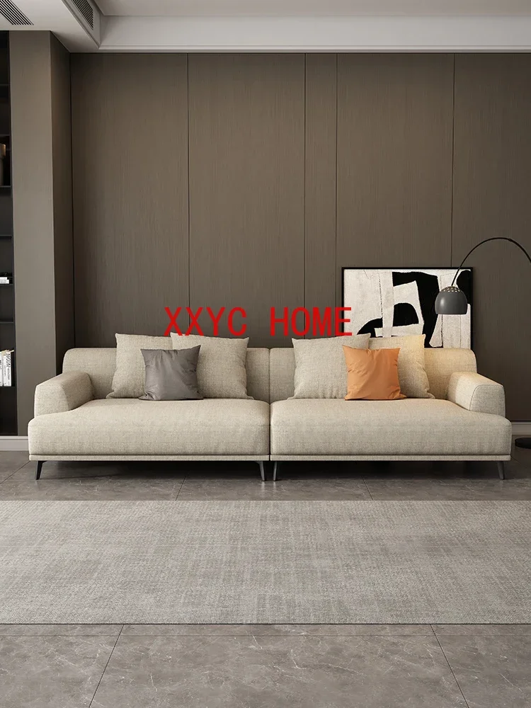 Living Room Modern Minimalist Large and Small Apartment Type Straight Italian Minimalist Super Wide Large Sitting Deep Sofa