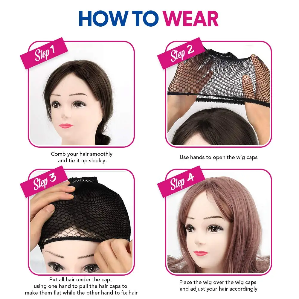 2 PCS Wig Caps,  for Women Non Slip,Stocking Wig Caps for Lace Front, Brown and Light Brown & Black for Women Girl Men