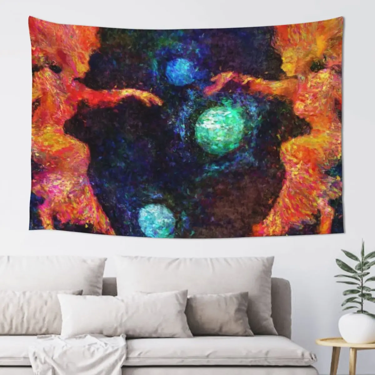 

Phantasy Star II Title Screen Impressionist Painting Tapestry Bedroom Decor Aesthetic Decor For Bedroom Tapestry