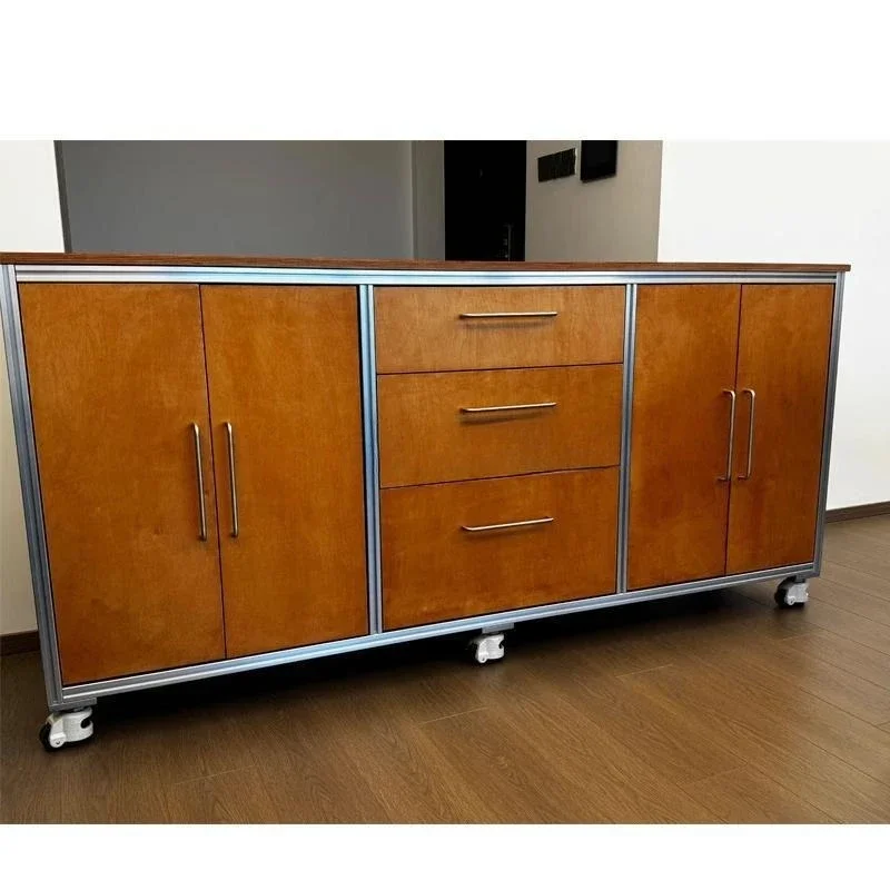 Multifunctional removable household birch dining side cabinet marine plate multi-layer drawer locker aluminum profile storage