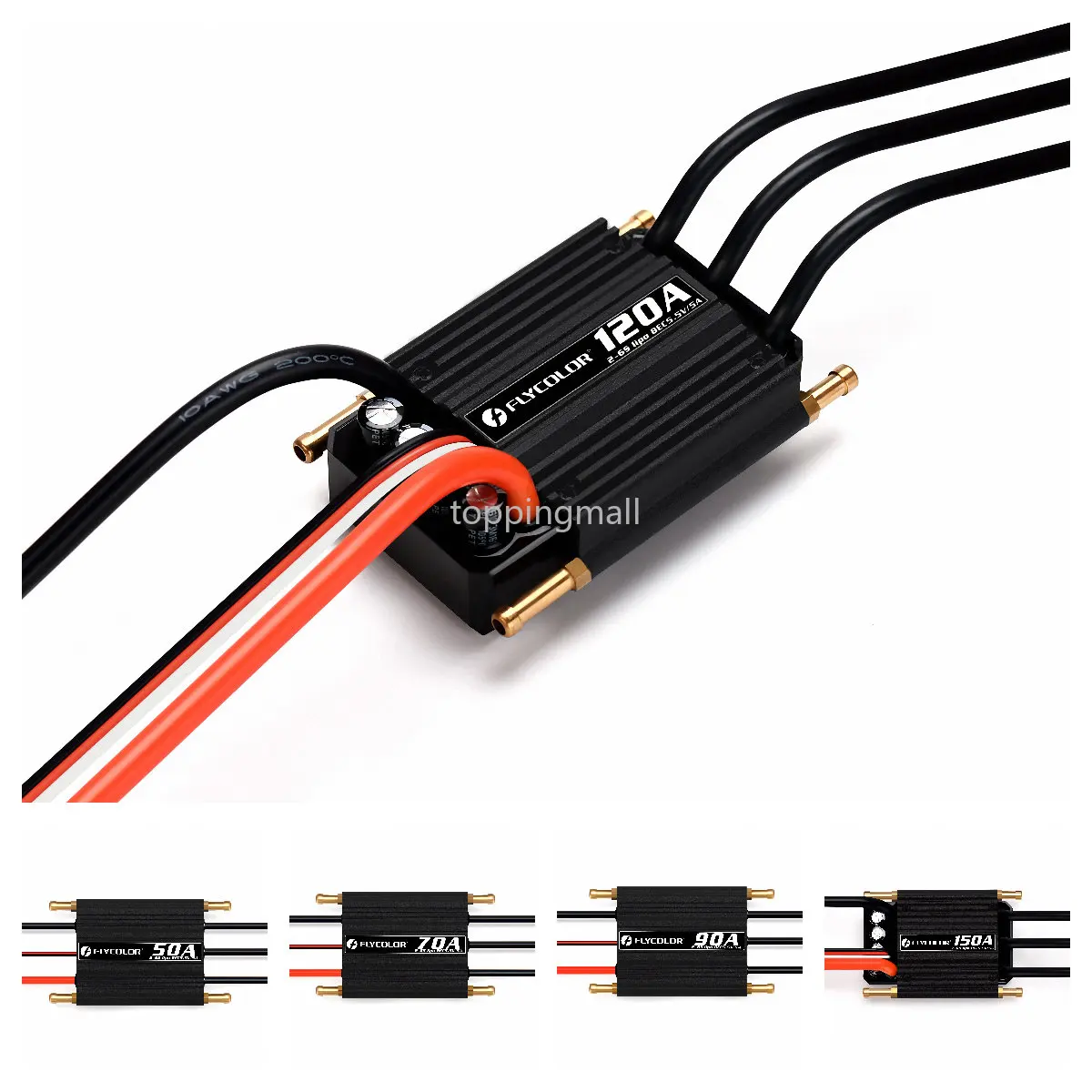 

FlyColor FlyMonster Watercooling Brushless Electronic Speed Controller ESC 50A 70A 90A 120A 150A Dual-ways for RC Boat Model DIY