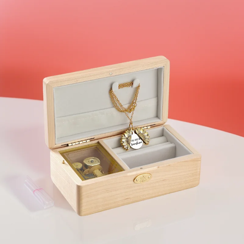 

SOFTALK Organize jewelry la Vie en Rose Solid wood music box Birthday, Christmas, Valentine's Day gifts gift for girlfriend boy